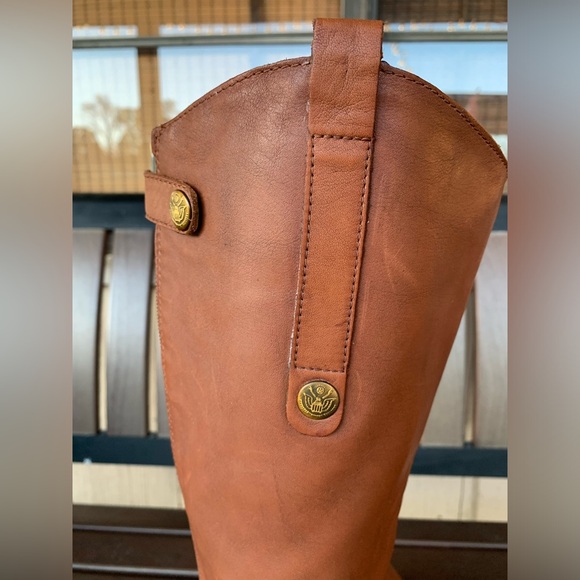 Sam Edelm Penny Leather Riding Boots Size 7M Whiskey Leather Equestrian Chic - Picture 8 of 16